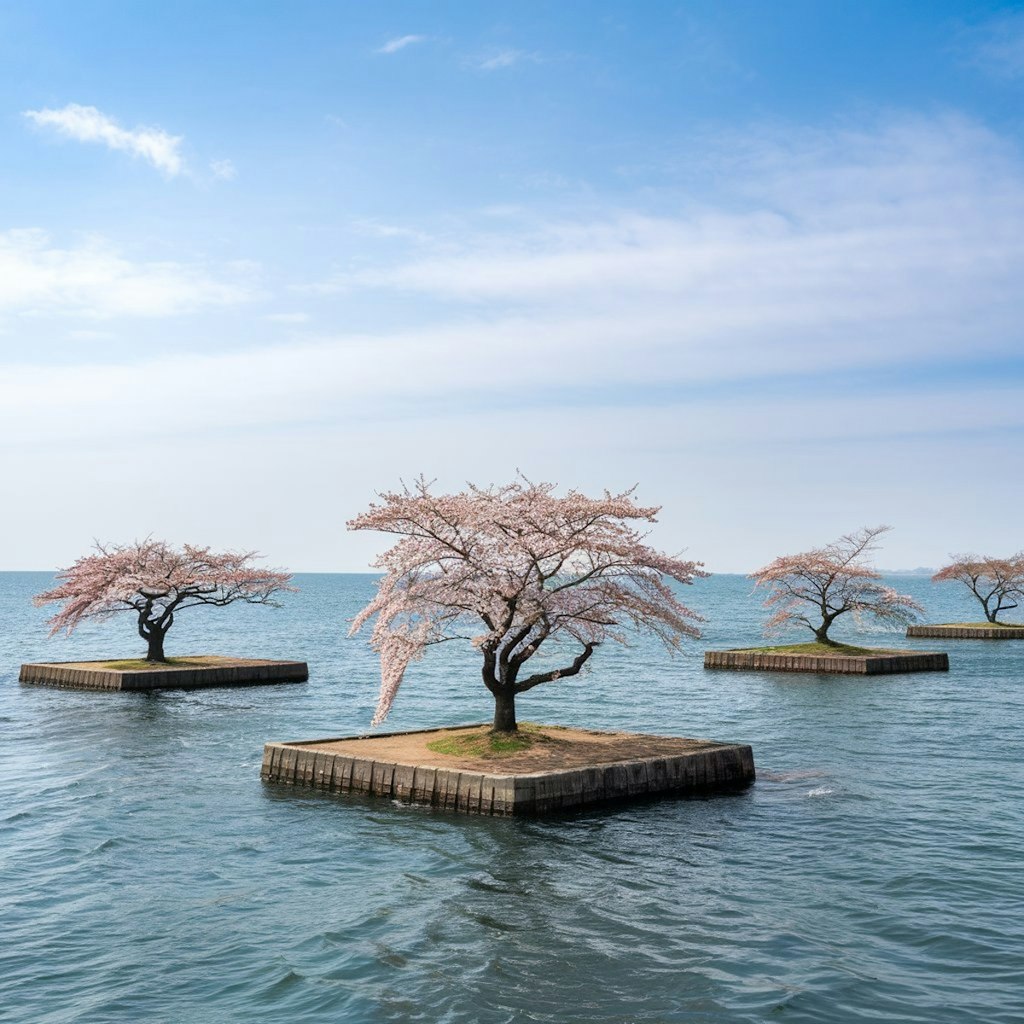 水上の桜