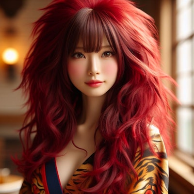 red long lion hair