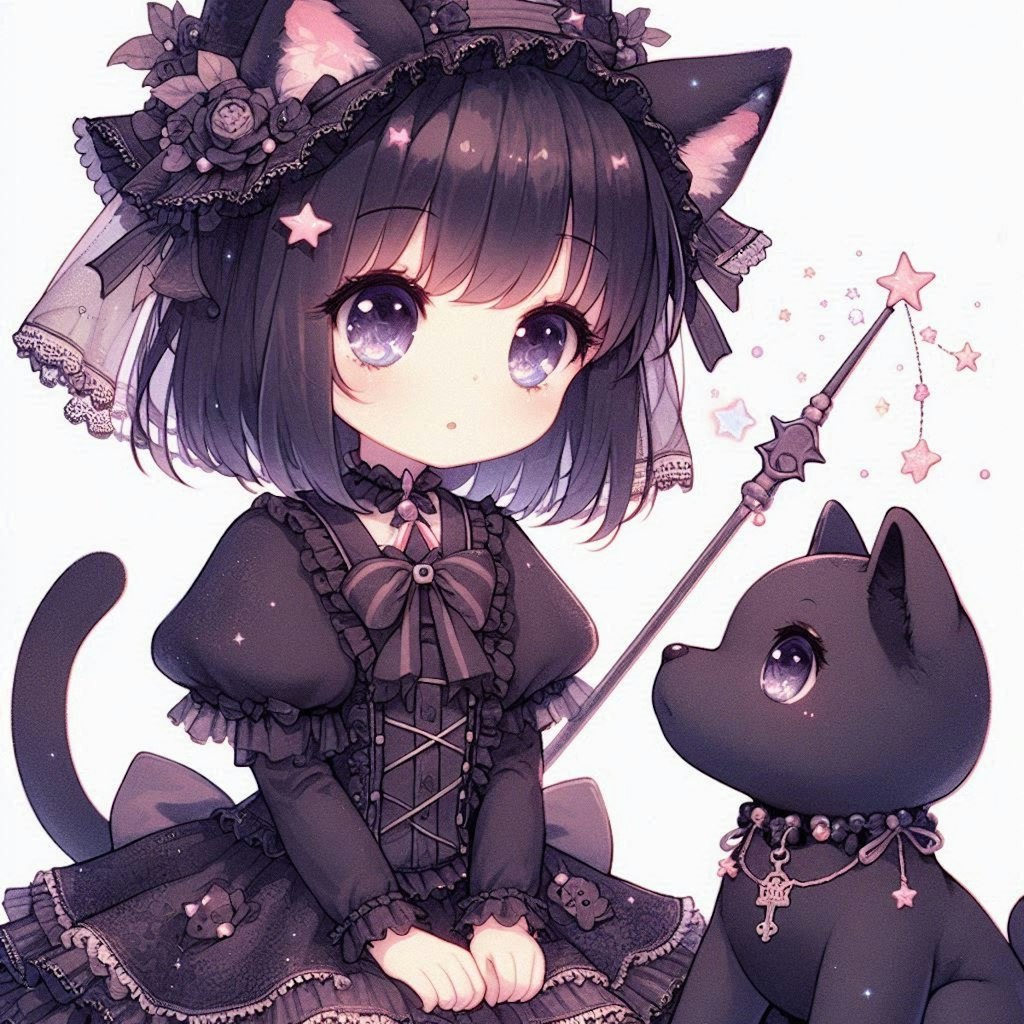 黒猫ちゃんと黒犬くん