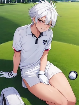 ゴルフ少年　【白】
