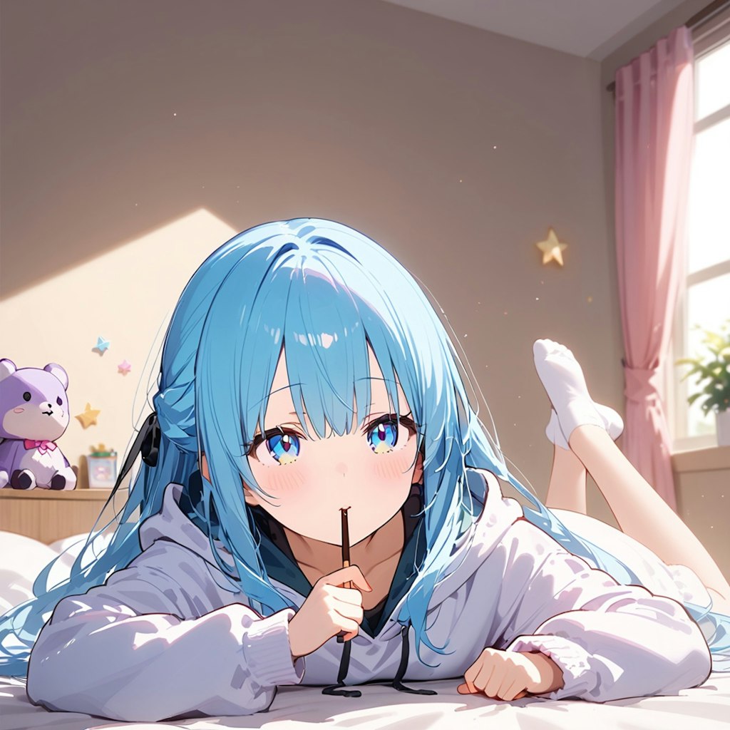 ポッキーを食べる女の子