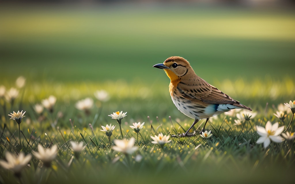 鳥と花