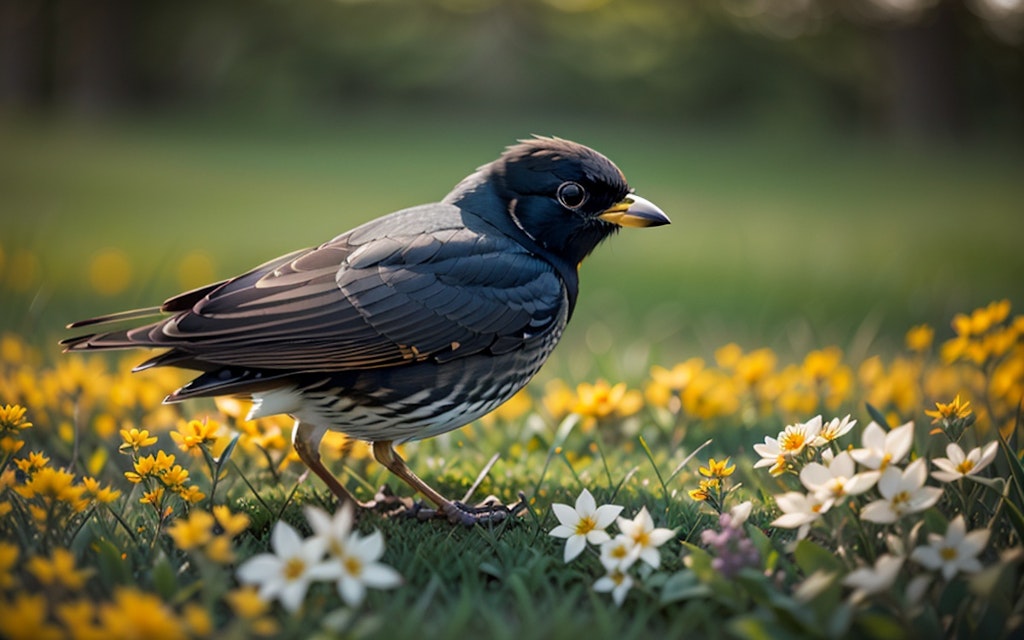 鳥と花