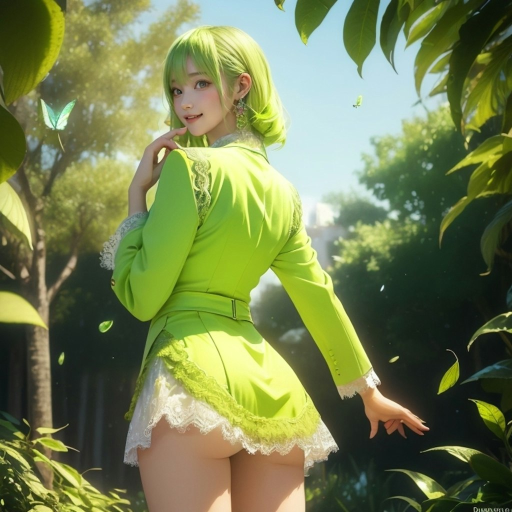 Lime Green color Girl