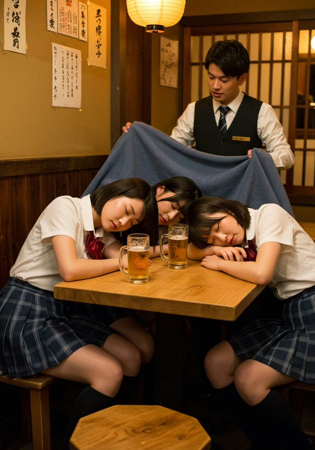 女子の打上げ