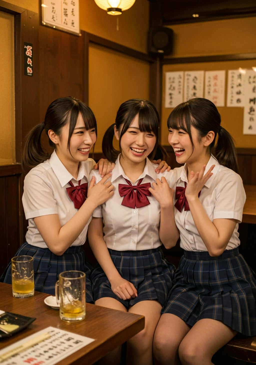 女子の打上げ