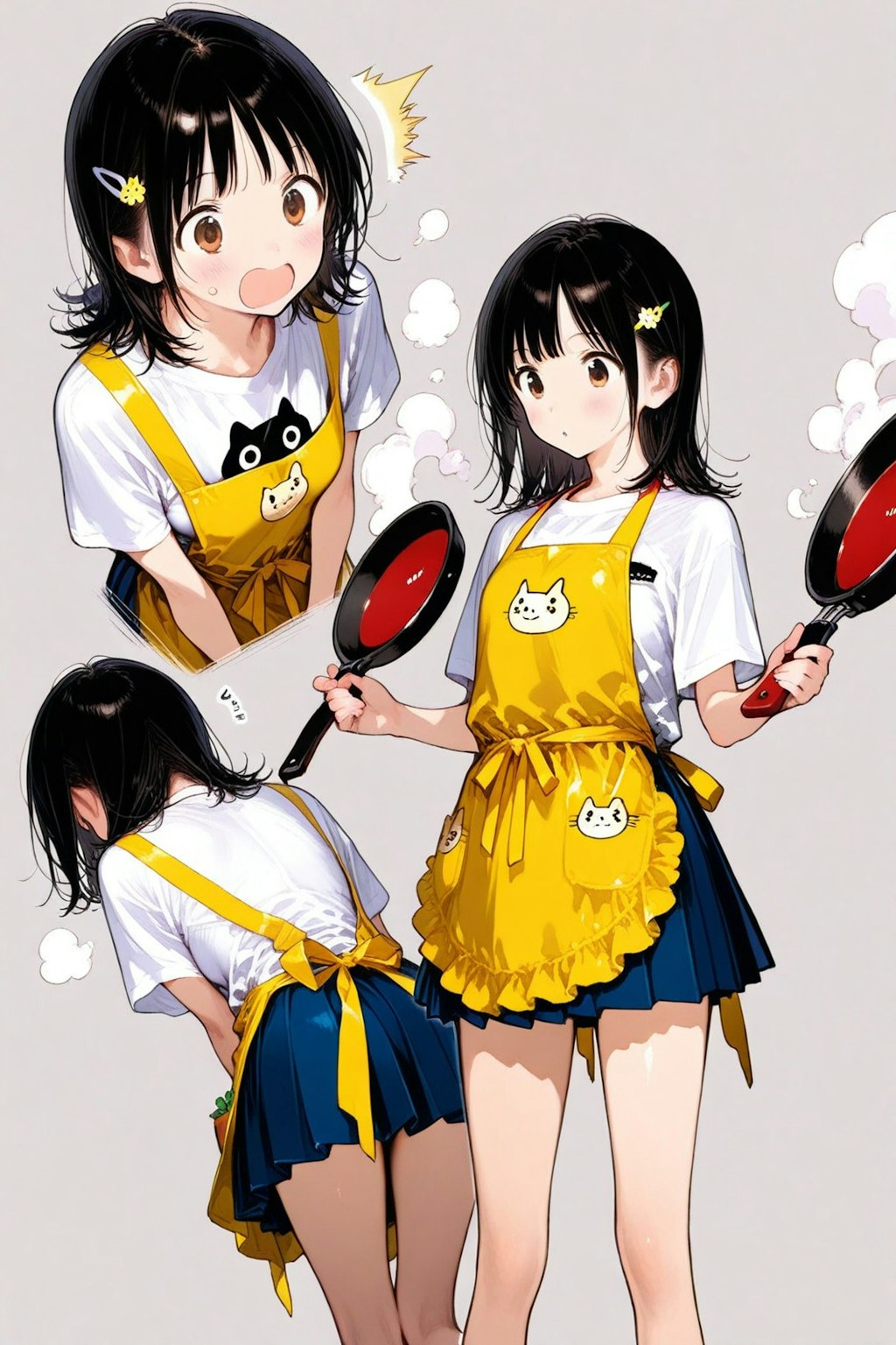 料理に挑戦中、つまみ食いしようとしたら怒られました。