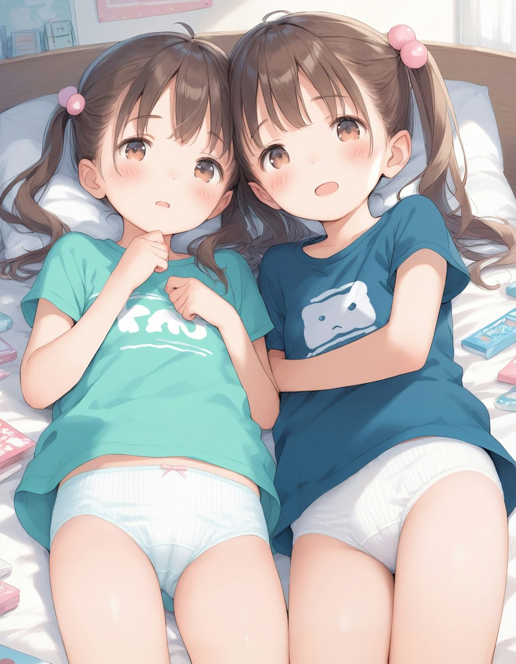 Tシャツと下着少女（リメイク）ふたりVer.