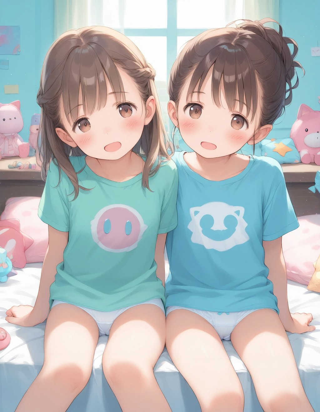 Tシャツと下着少女（リメイク）ふたりVer.