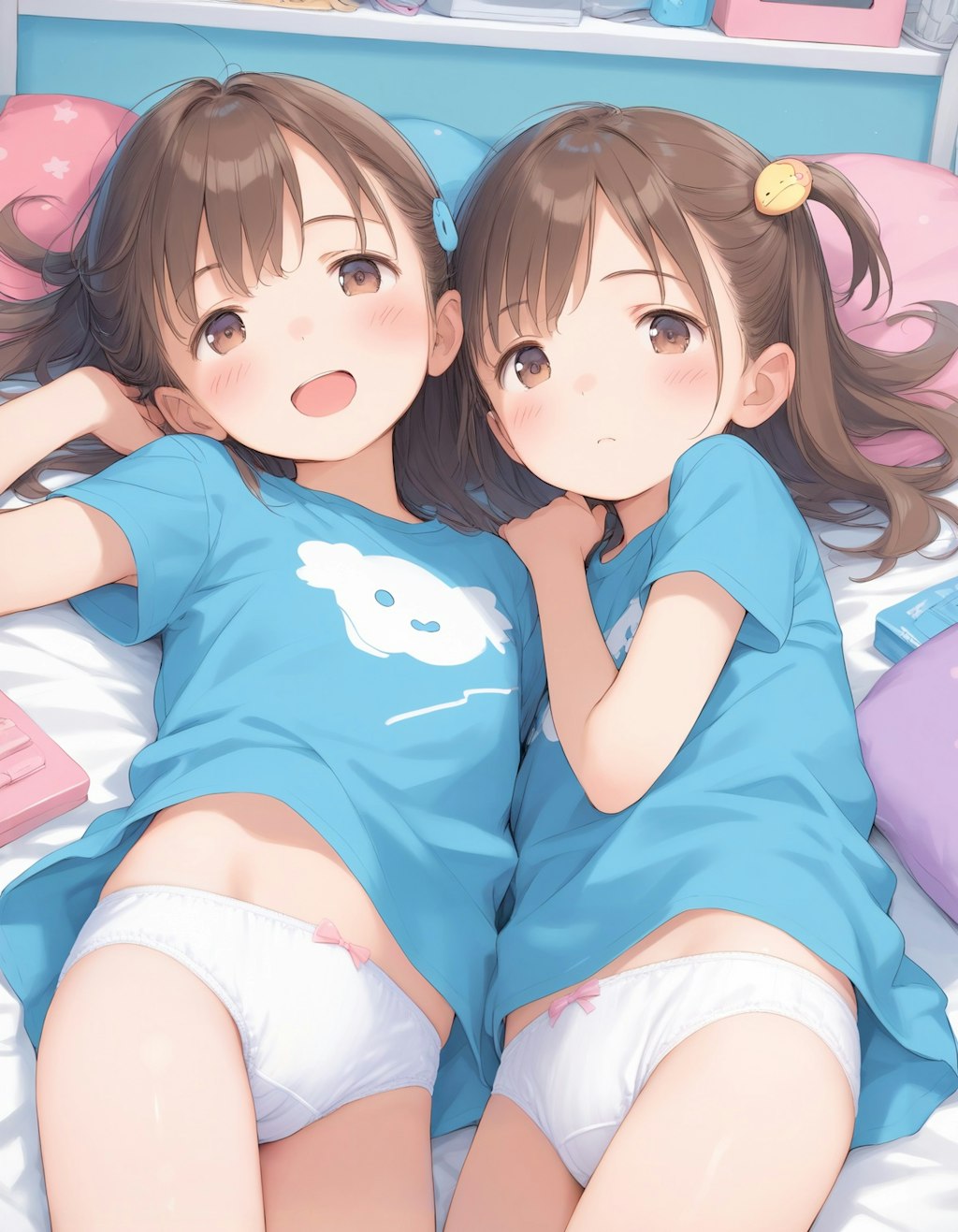 Tシャツと下着少女（リメイク）ふたりVer.