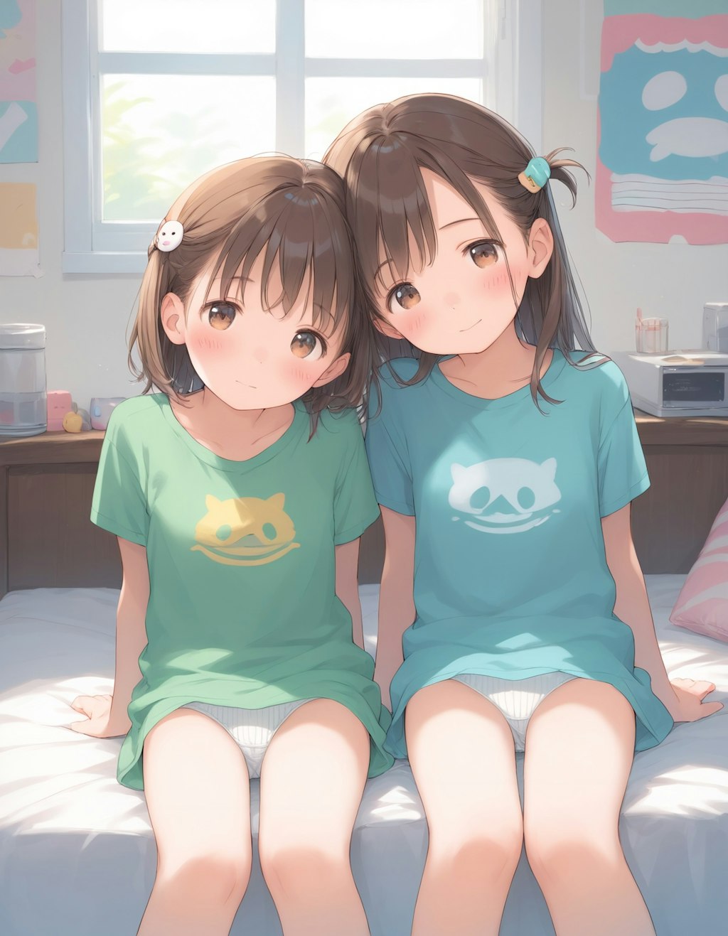 Tシャツと下着少女（リメイク）ふたりVer.