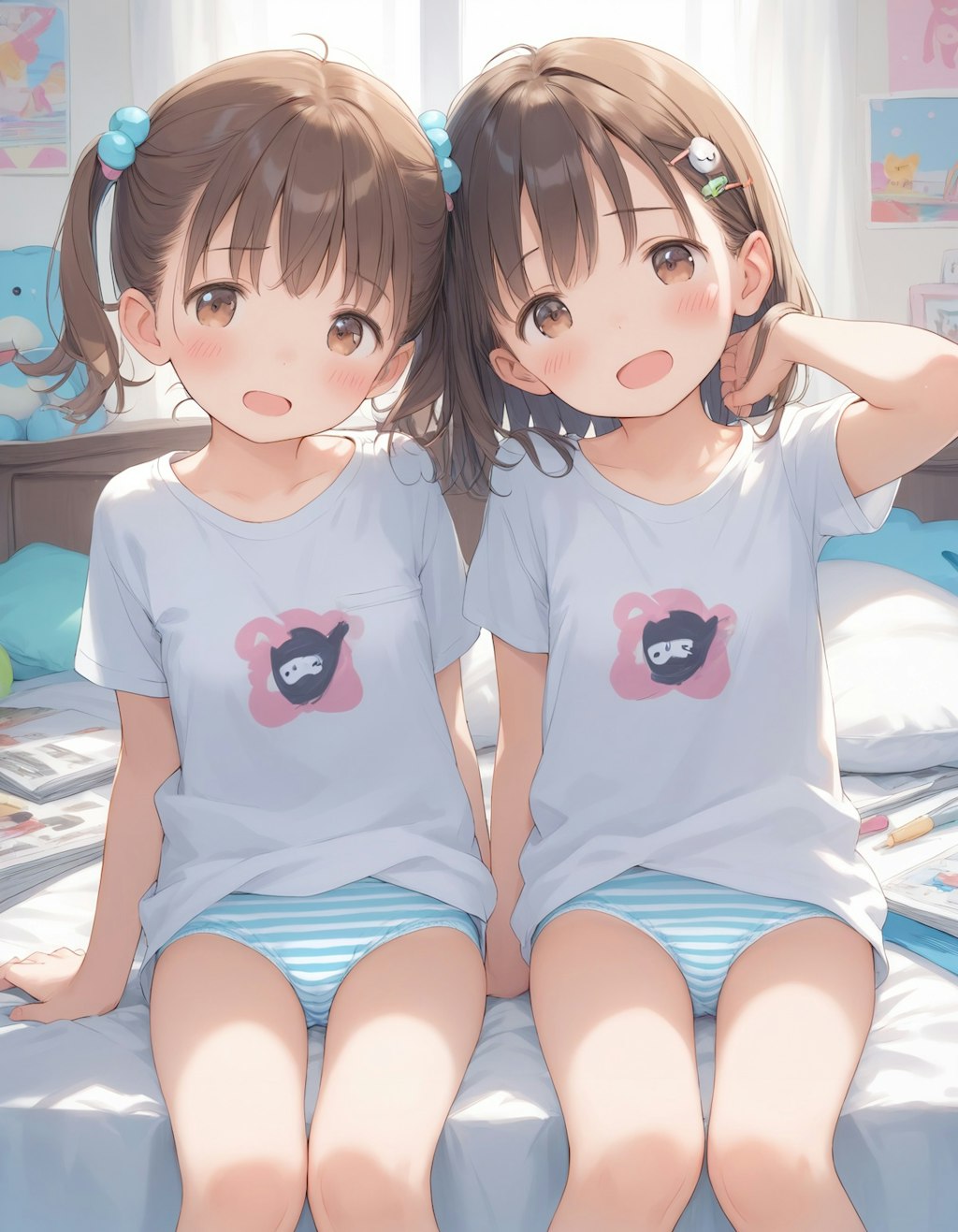 Tシャツと下着少女（リメイク）ふたりVer.