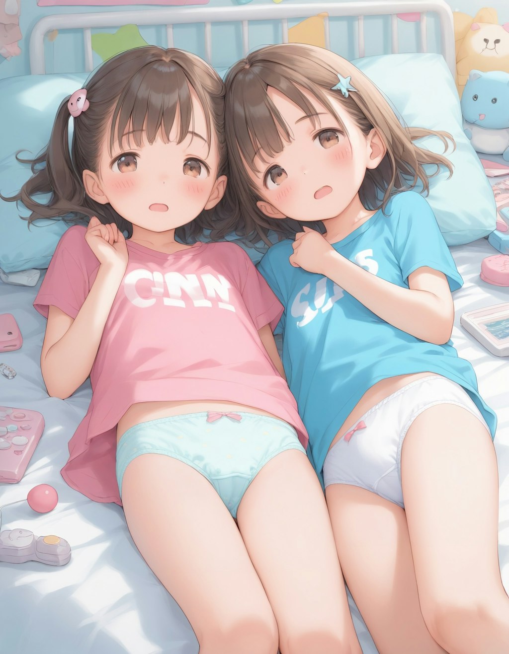 Tシャツと下着少女（リメイク）ふたりVer.