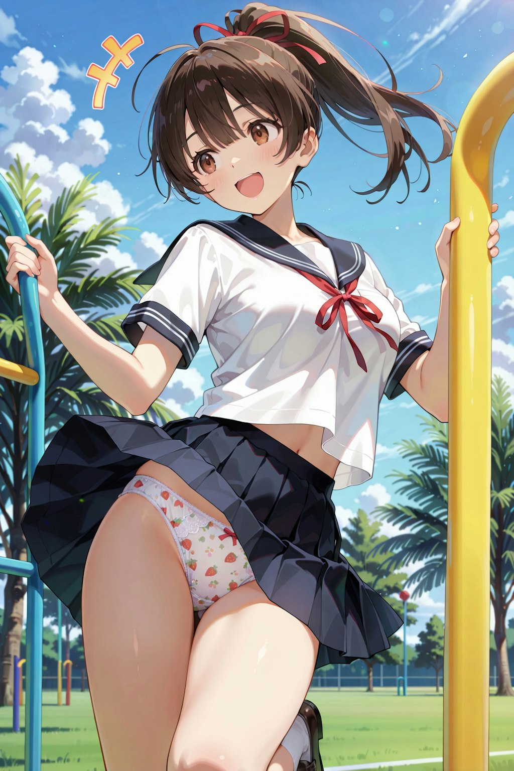 公園で制服パンチラ撮影会 Y718