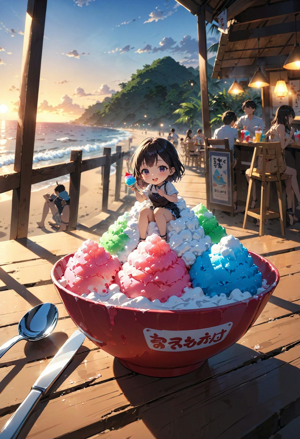 girl on shaved ice