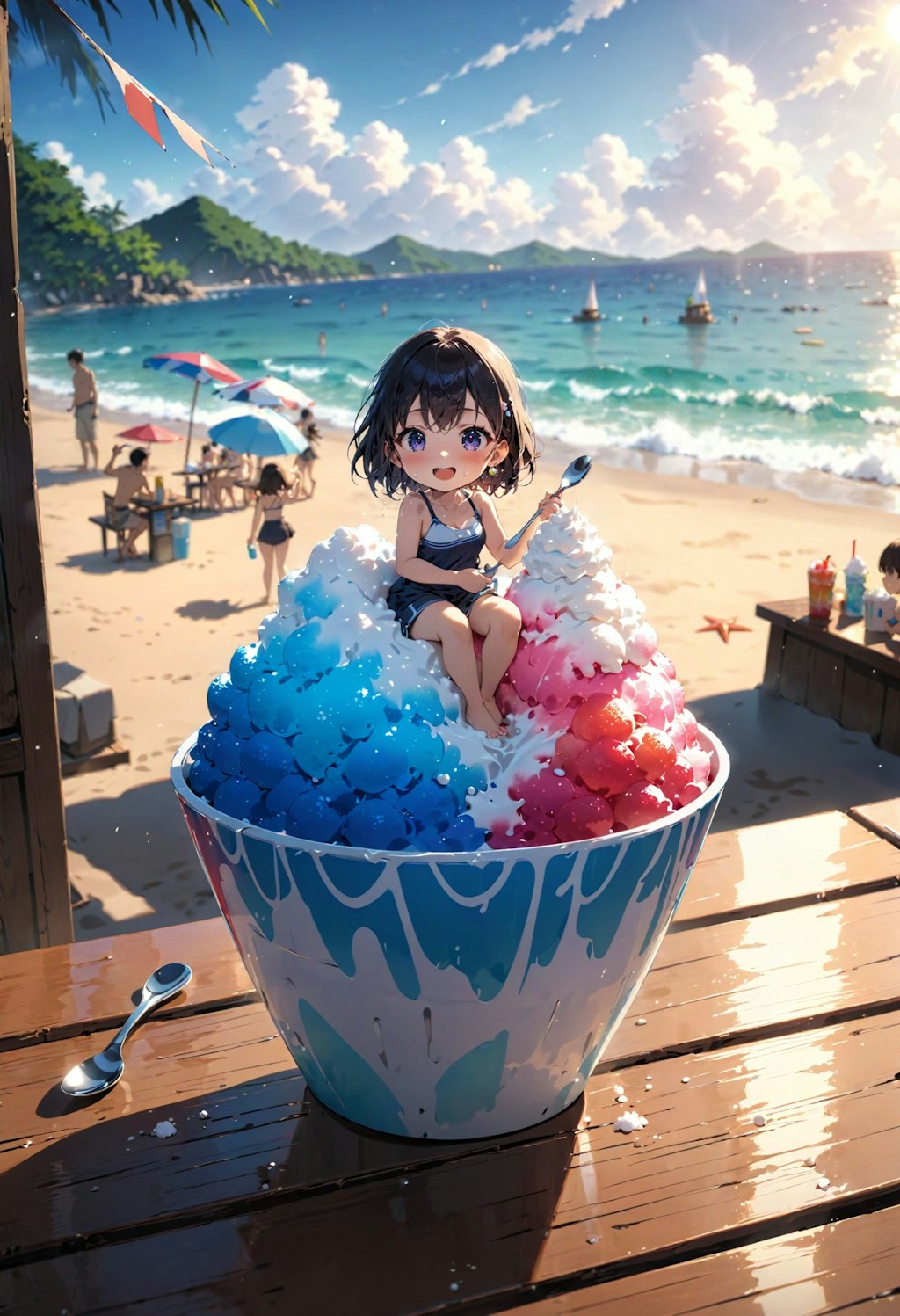 girl on shaved ice