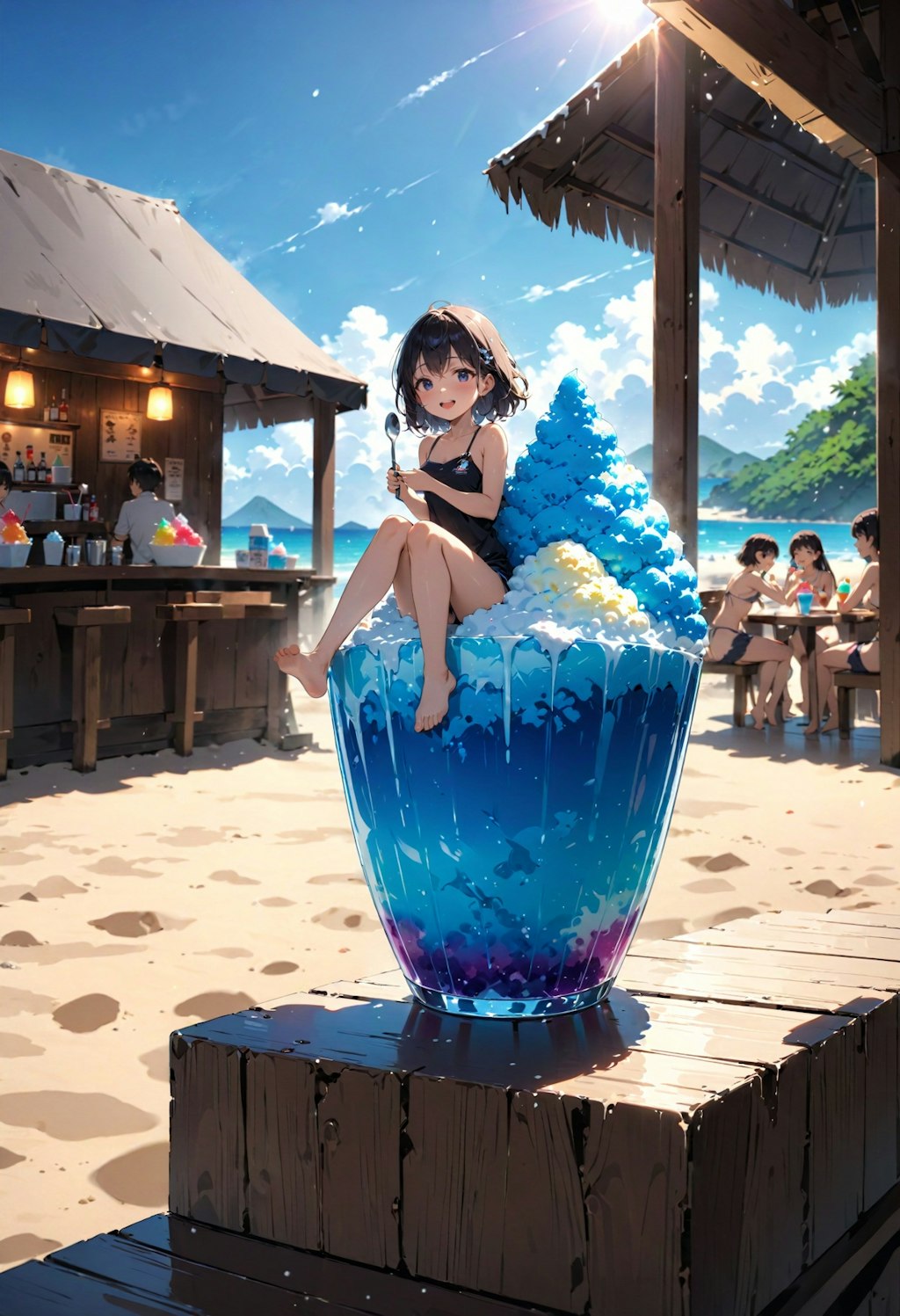 girl on shaved ice