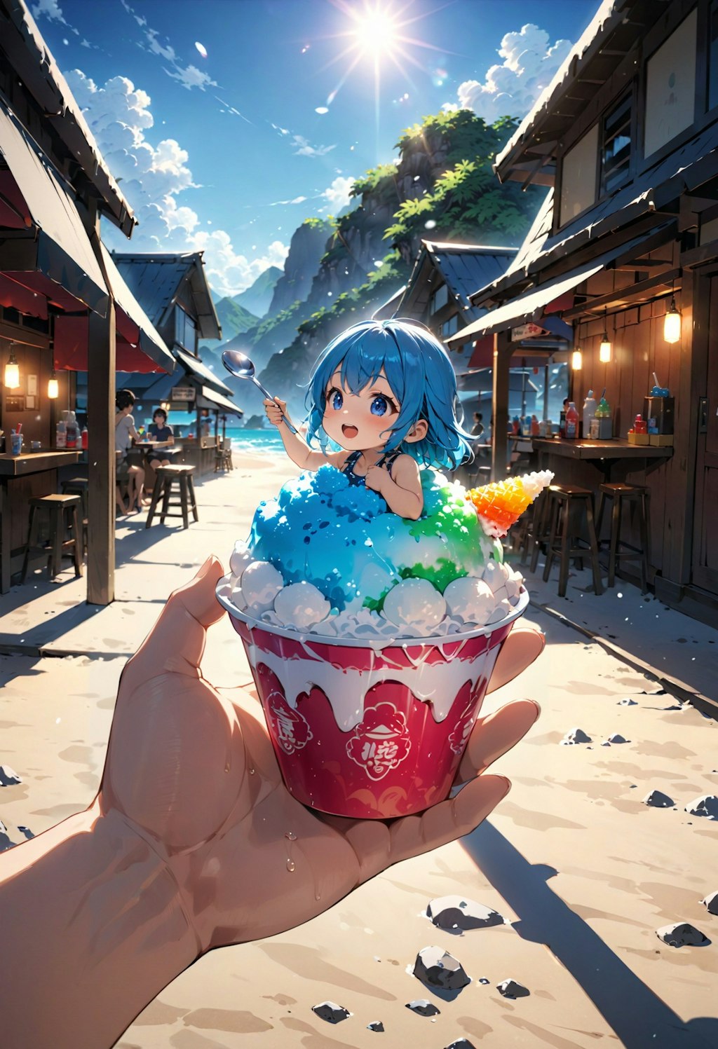 girl on shaved ice