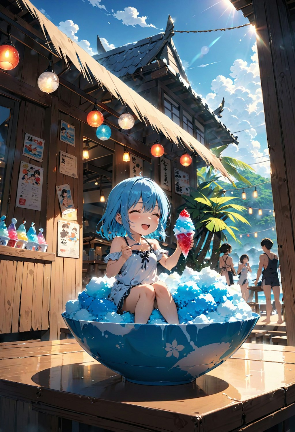 girl on shaved ice