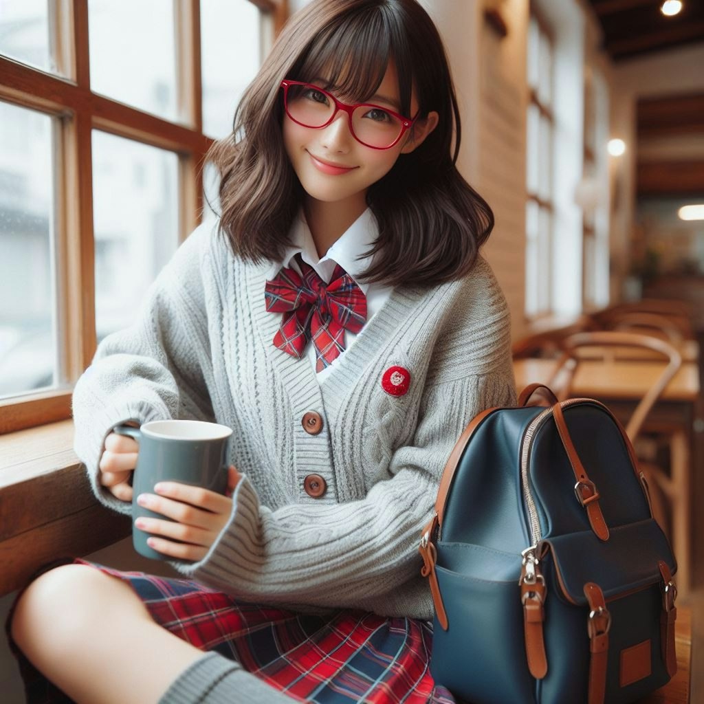 眼鏡女子 楓のカフェタイム