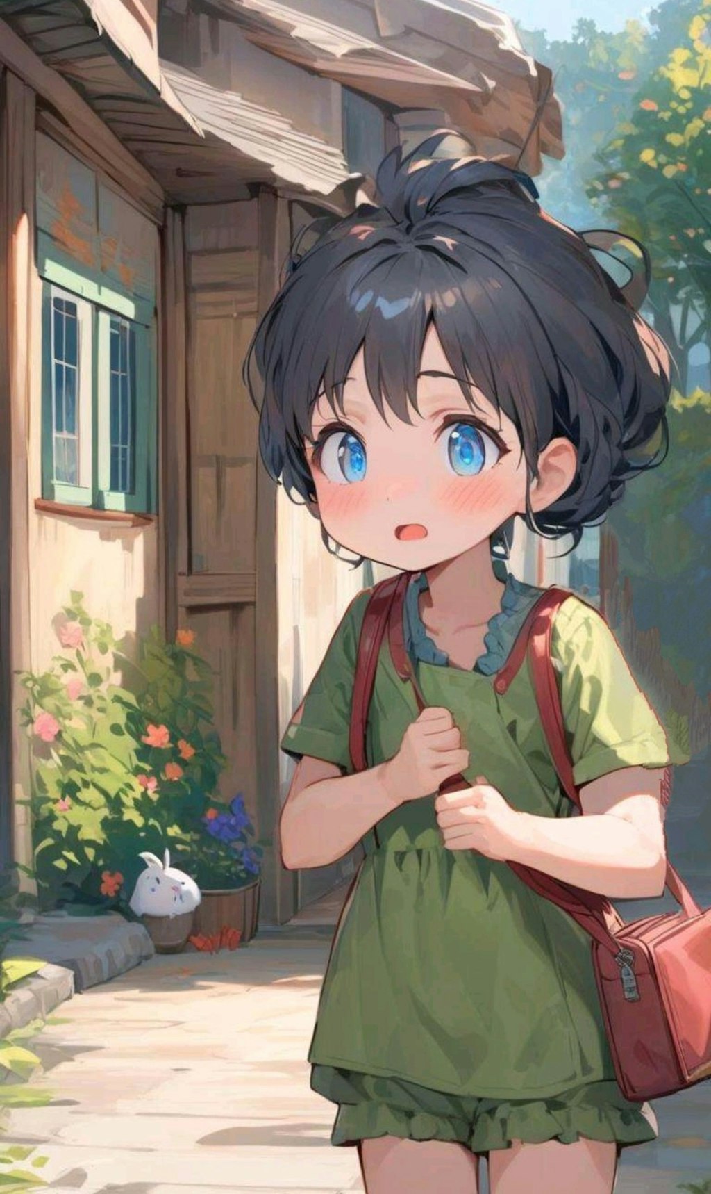 家の鍵をかけたか不安になる小さな女の子