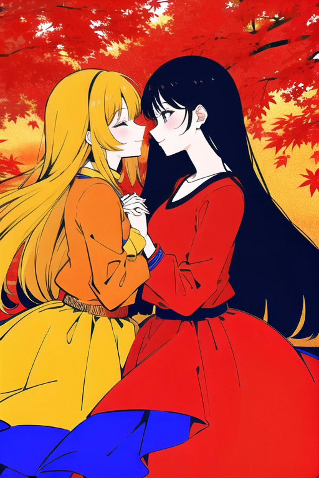 紅葉の百合