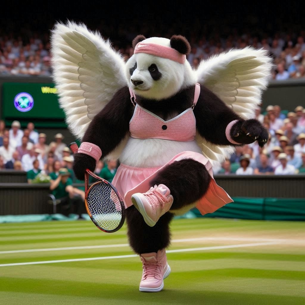 スポーツウェア×天使パンダ