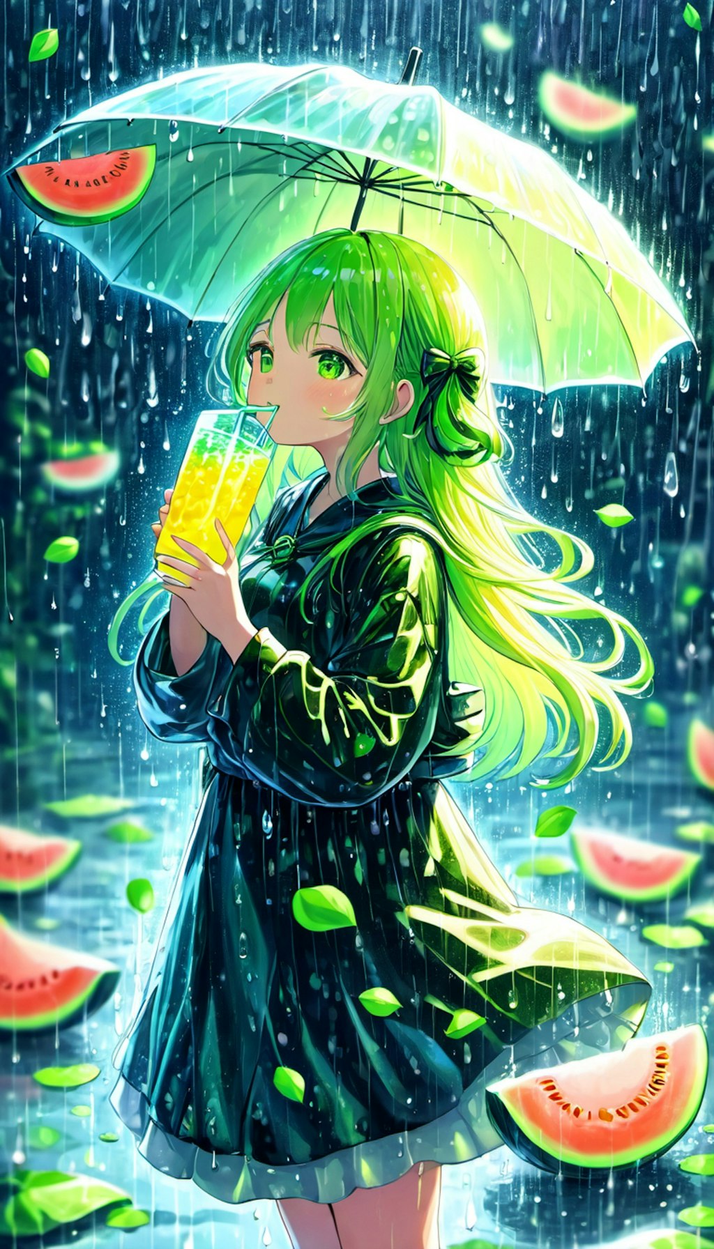 果汁あふれる雨の夜