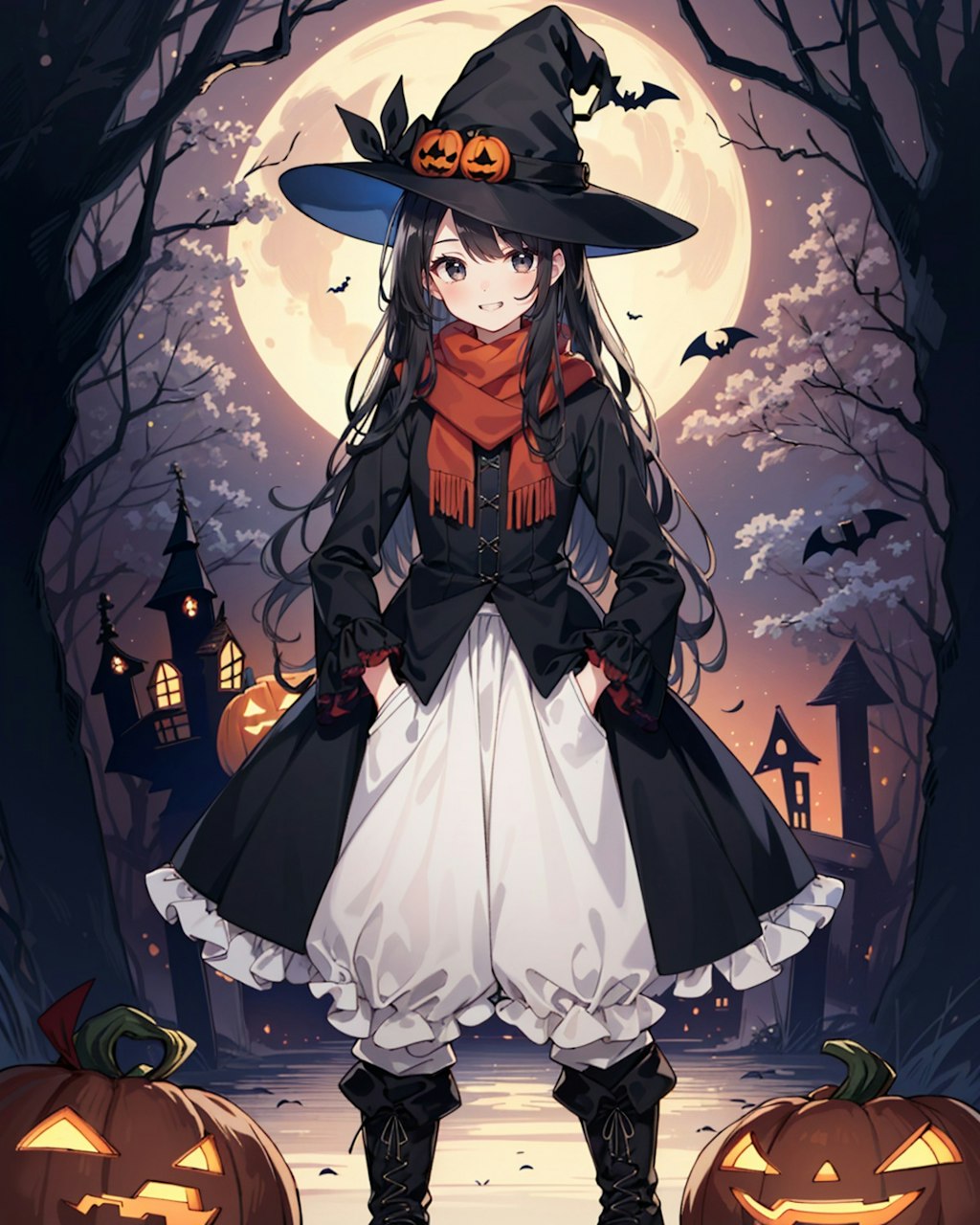 ハロウィン仕様のゴシック衣装な魔女