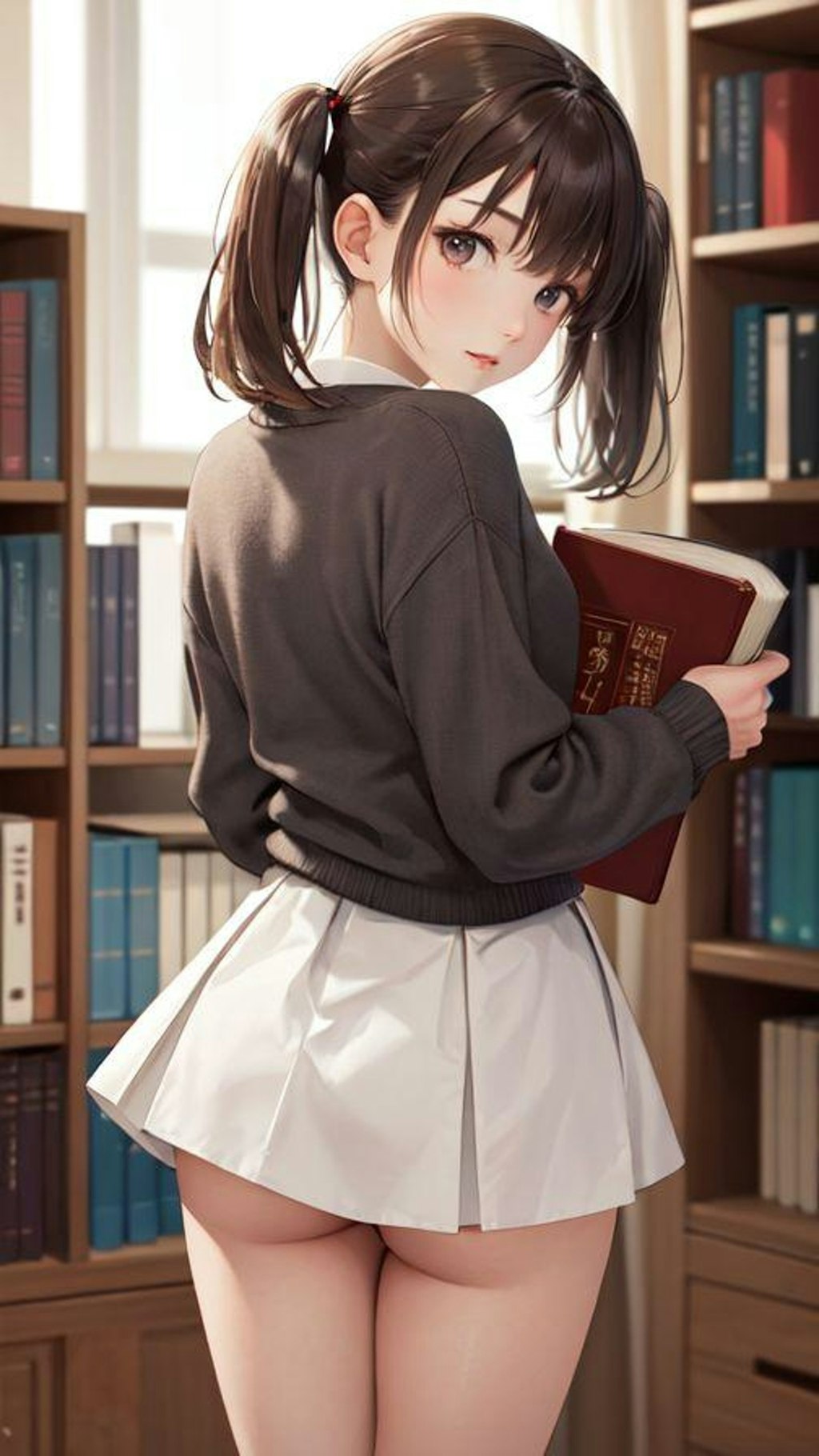 図書室でパンチラ