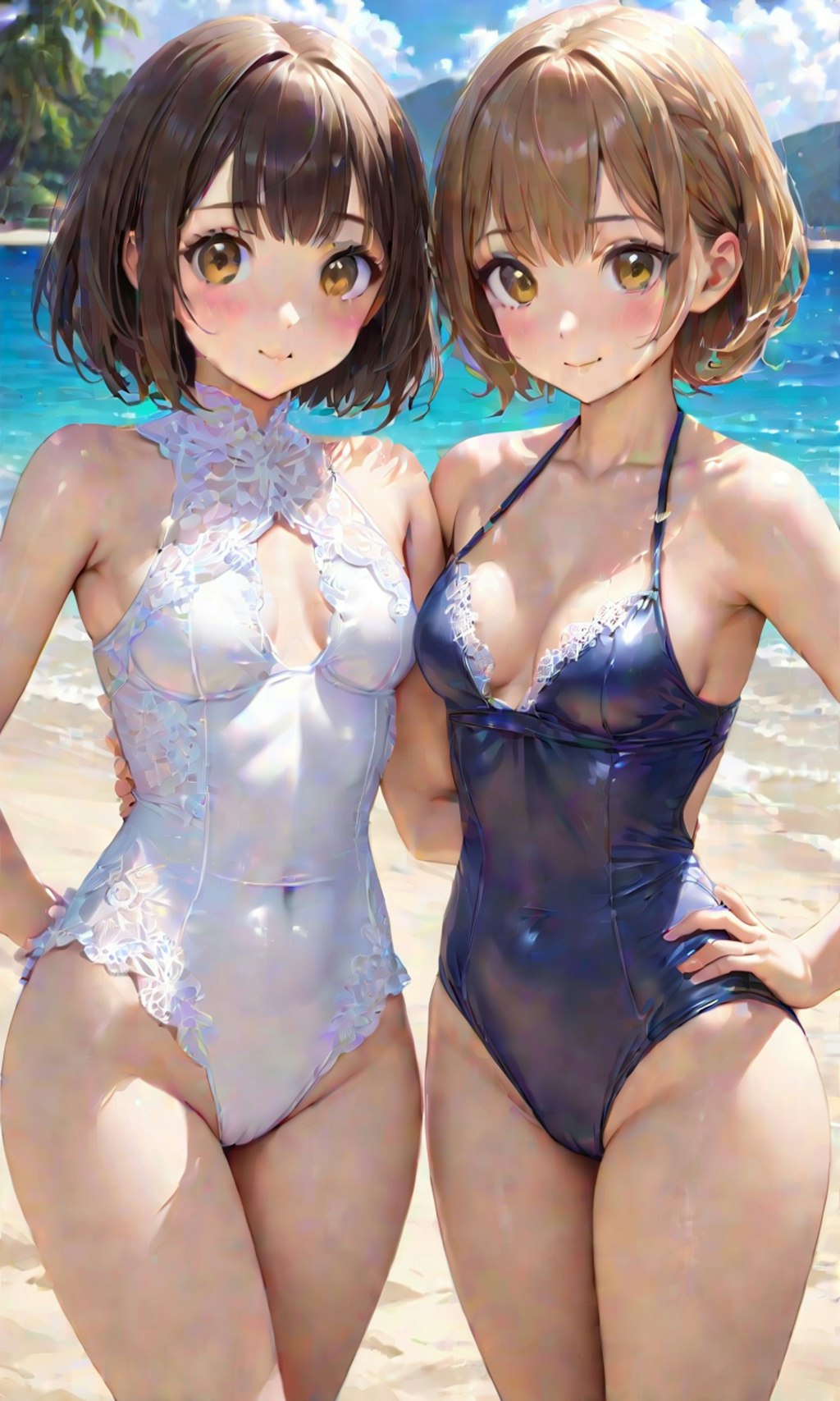 水着と女子高校生と