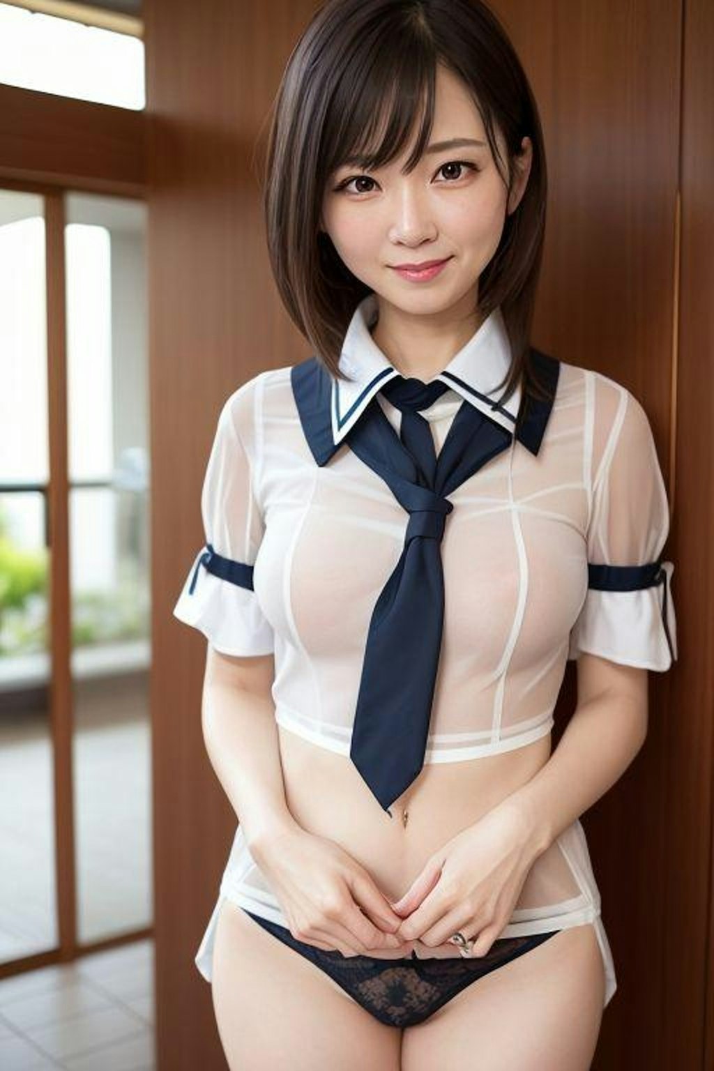 人妻エロセーラー服