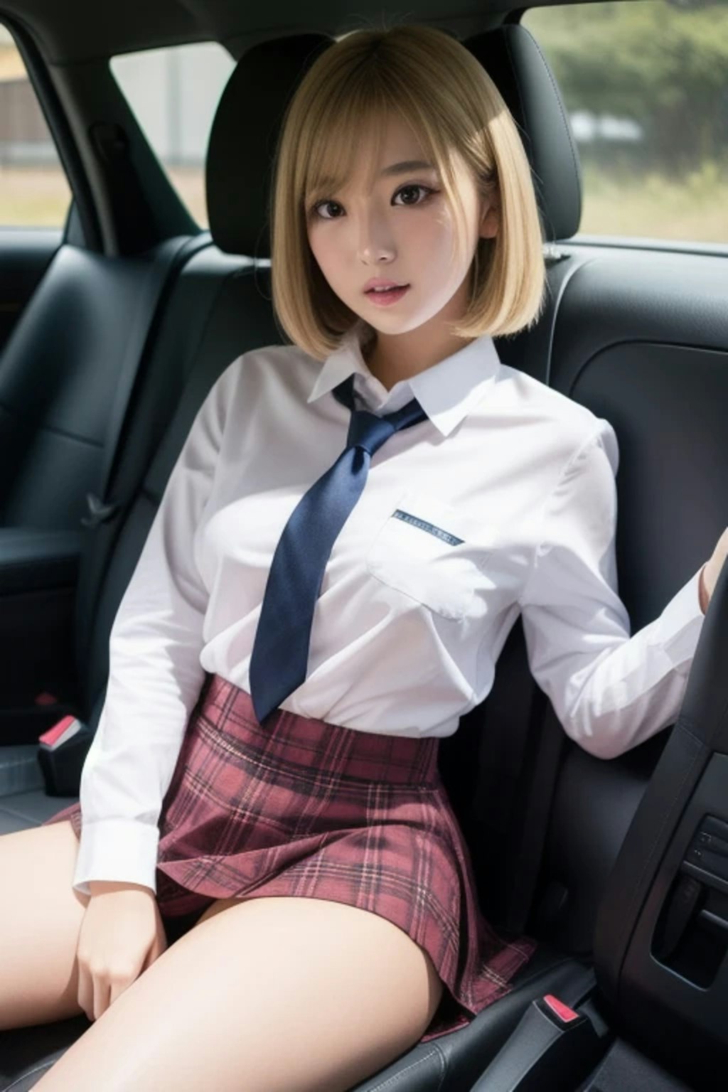 車内で