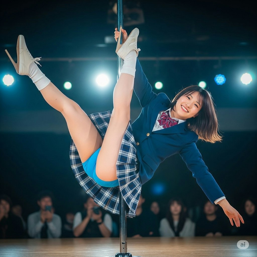 ブレザー＋ブルマのポールダンサー