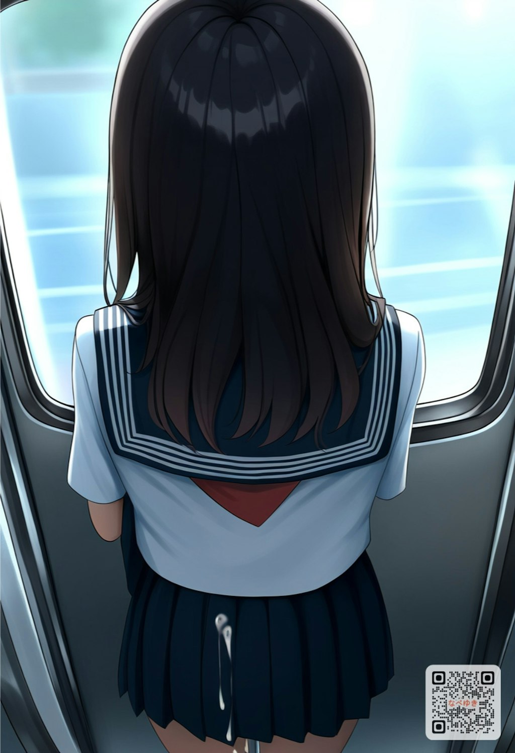 電車通学中の少女にバレないようにぶっかける【こっそり着衣尻射③】