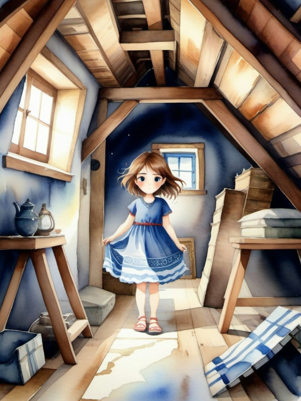 girl in attic