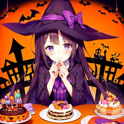 【Halloween witch and sweets feast】