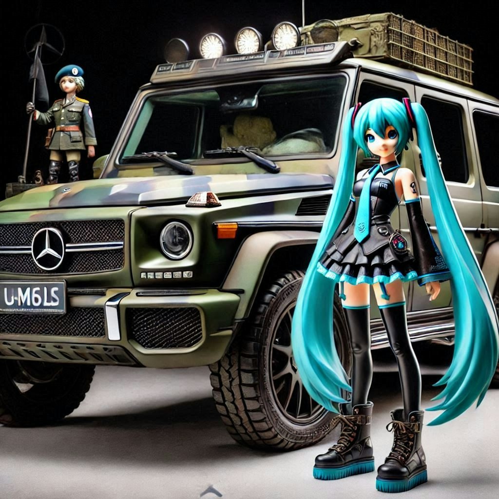 メルセデスベンツG500L軍用車と初音ミク