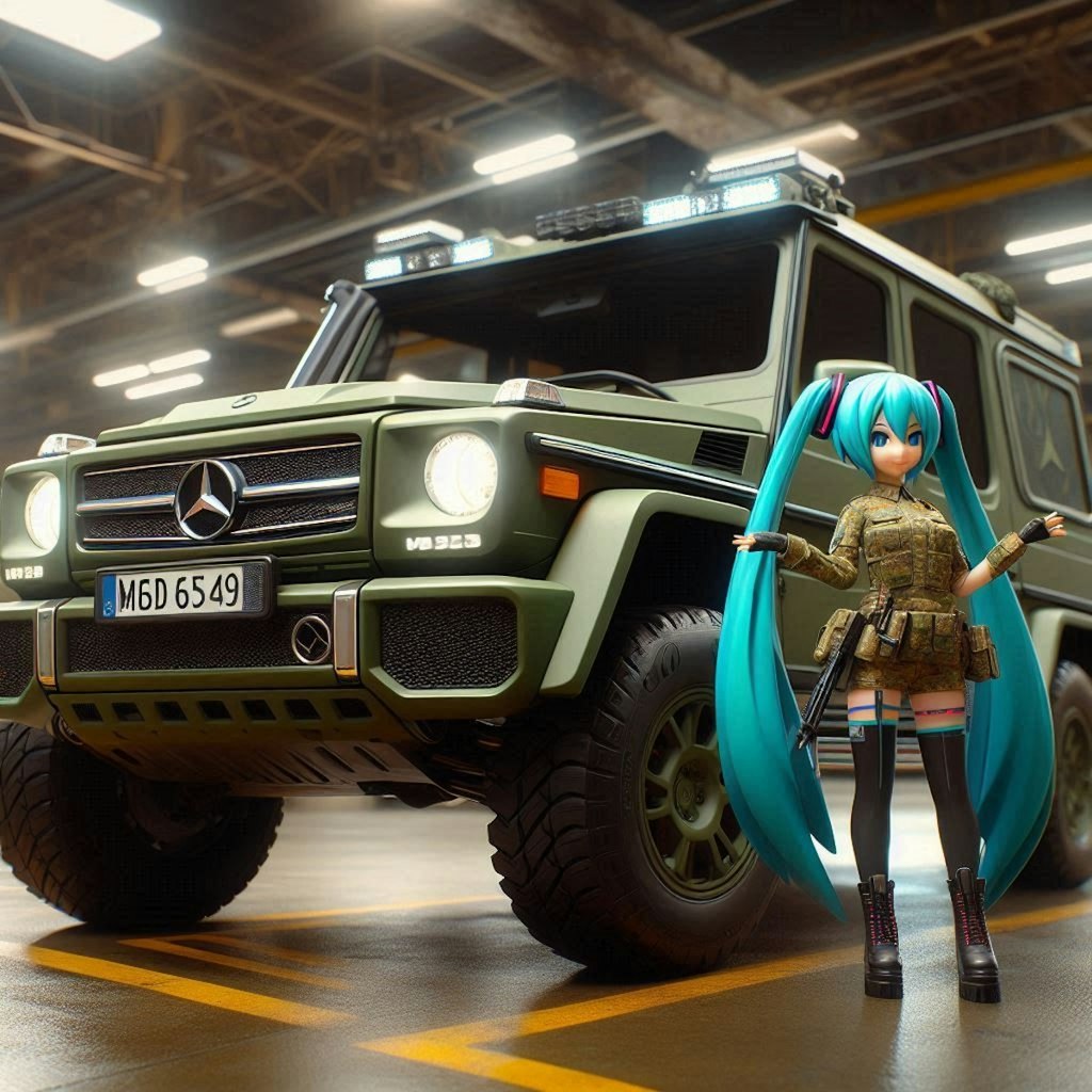 メルセデスベンツG500L軍用車と初音ミク