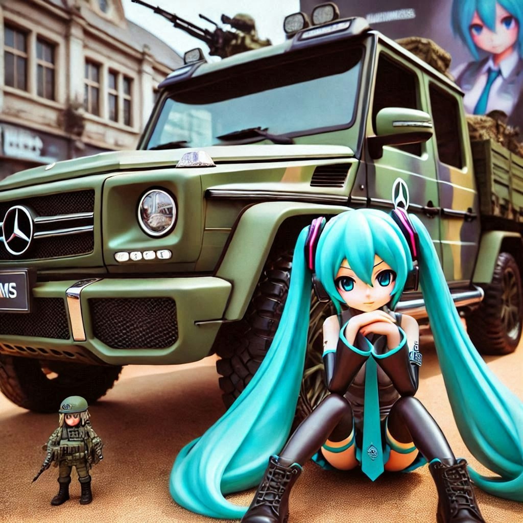 メルセデスベンツG500L軍用車と初音ミク