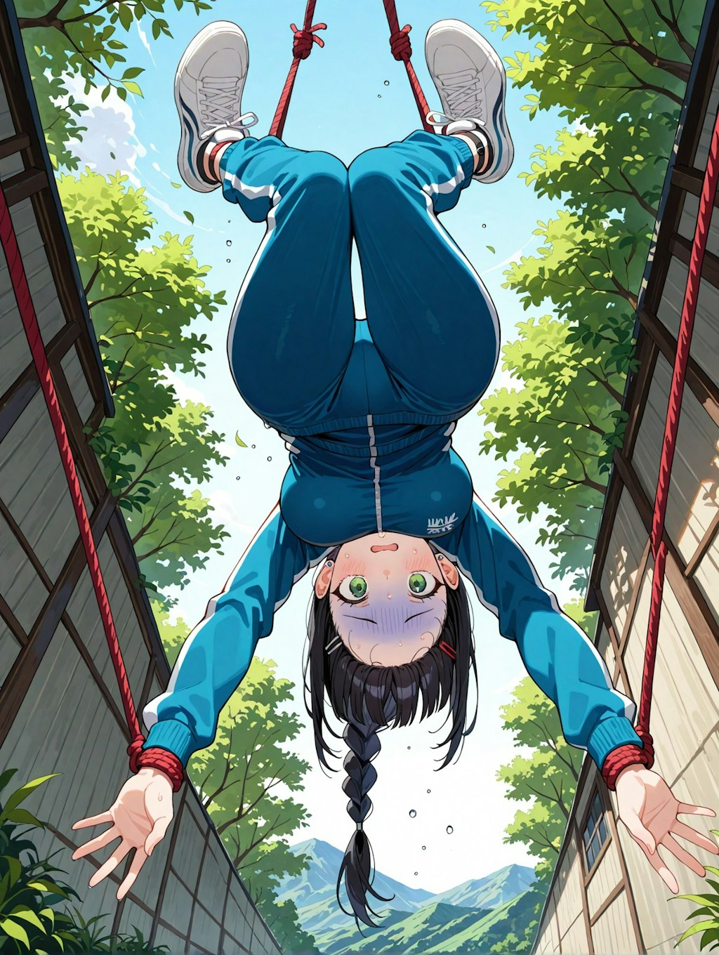 バンジージャンプするこよみちゃん