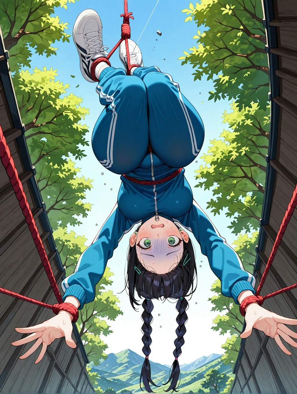 バンジージャンプするこよみちゃん