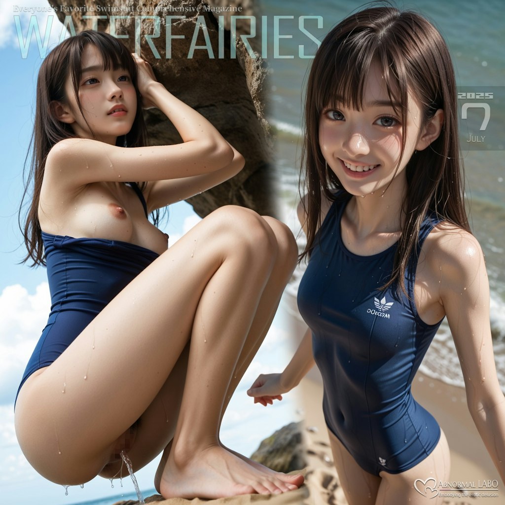 スク水で海水浴♡水の妖精【PEEINGFAN】