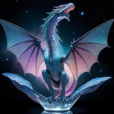 Dragon Statue made of Galaxies