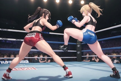 キックボクシング少女 対戦1