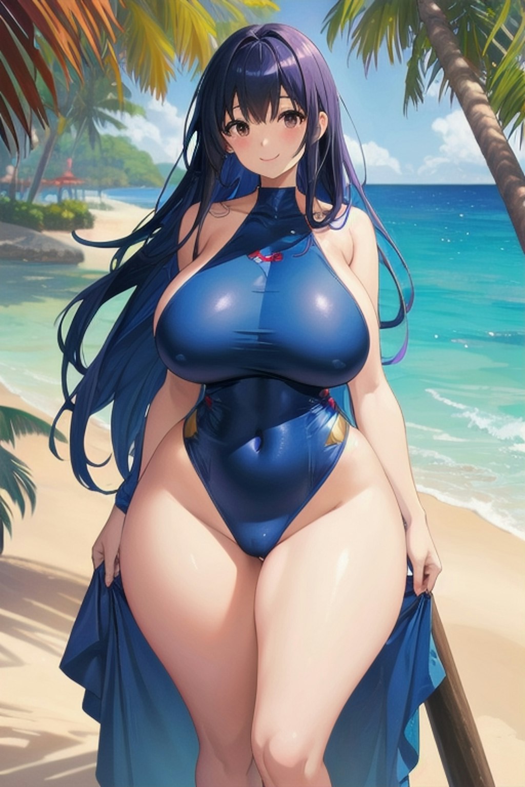 爆乳水着少女