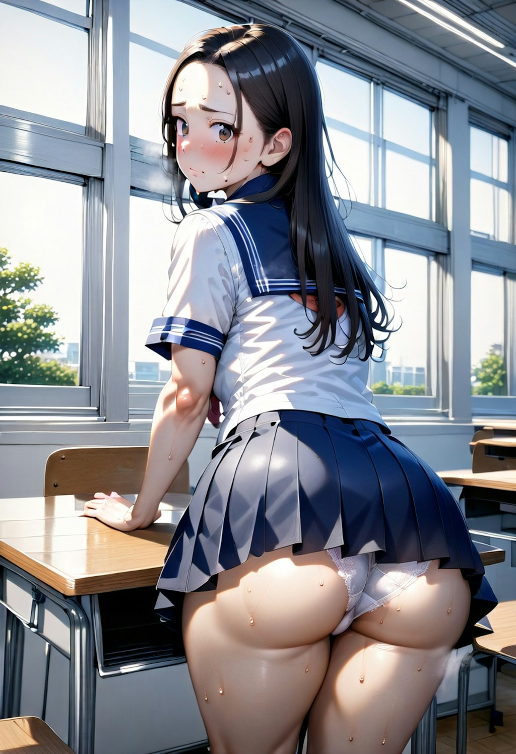 🍑急成長してスカートの丈が足りなくなったデカ尻ちゃん🍑