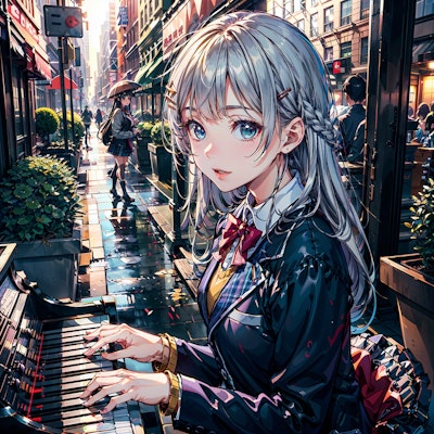 ストリートピアノ少女