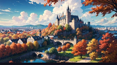 [壁紙] 秋のヨーロッパ風 -城下街-