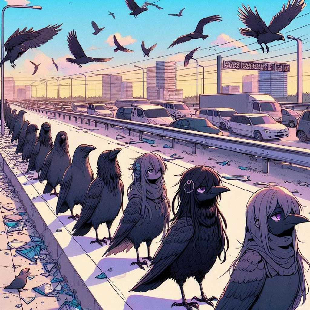 カラスの渋滞